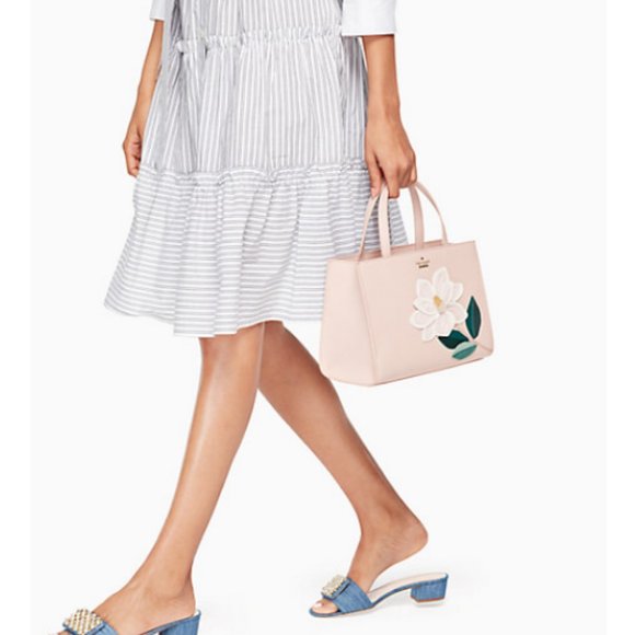 kate spade pink swamped magnolia sam satchel purse crossbody bag nwot - Picture 2 of 16